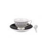 SELETTI Guiltless porcelain tea cup with plate and teaspoon - Bellona