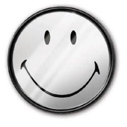 Seletti Smiley Wood frame mirror