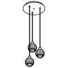 PSM Lighting Noella 4587.V.E27.SH.TR.1M PSM Lighting Noella 4587.V.E27.SH.TR.1M.TX1 Suspension lamp