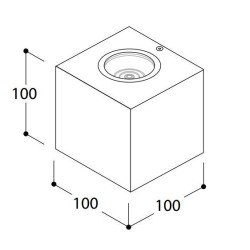 TAL BRIX OUT LED IP65 SINGLE BEAM 70° wall lamp