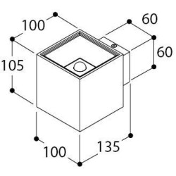 TAL DARTLING SINGLE BEAM MAINS DIMM wall lamp