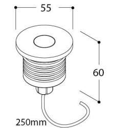 TAL MICRO UBO ROUND CLEAR GLASS LUX M recessed spot