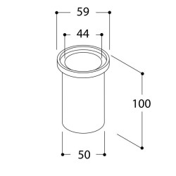 TAL MICRO UBO WC FLOORTUBE ACC BLACK