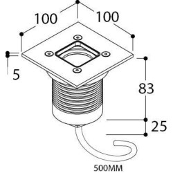 TAL MINI UBO SQUARE LUXEON M WC 180° recessed spot