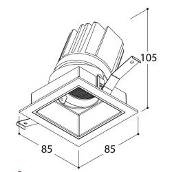 TAL MIX 13W SQUARE FLEX recessed spot