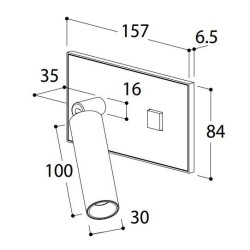 TAL Select 1TNobel 24V-250V push button wall lamp