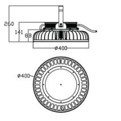 Integratech Klokarmatuur PHB 240W IP65 dimbaar 1-10V