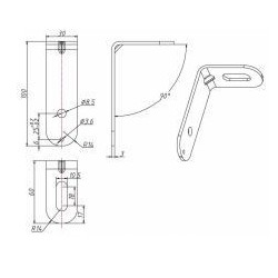 Integratech Set richtbare montagebeugels 60x100mm UBOAT
