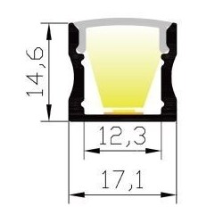 Integratech LED profiel SL15 Complete kit