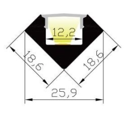 Integratech Profiel 45 2m heldere plexi incl. toebehoren