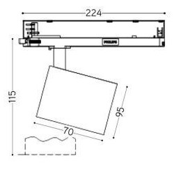 Integratech LED track light rail spot f2