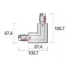 Integratech Bocht links universele 3 fase rail 7p