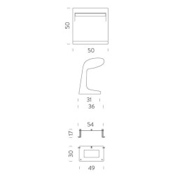 Nemo Borne Béton Grande outdoor IP44 - fixing plate