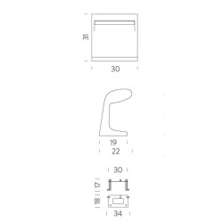Nemo Borne Béton Petite outdoor IP44 - fixing plate