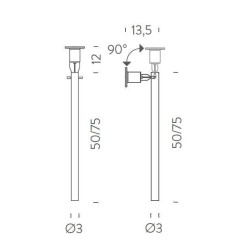 Nemo Canna Nuda (glass) 75cm Hanging lamp
