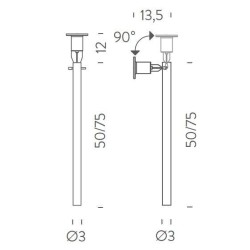Nemo Canna Nuda (metal) 75cm Hanging lamp