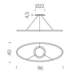Nemo Ellisse minor DOWN Suspension lamp
