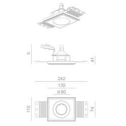 BRICK IN THE WALL Pixo 50 IP54 Bathroom LED WARMDIM