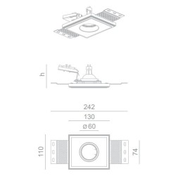 BRICK IN THE WALL Pixo 50 LOW IP20 LED 700 lm CRI80 Remote Driver