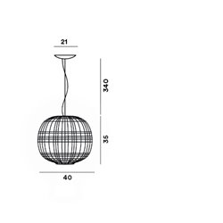 Foscarini Tartan Led lámpara de suspensón