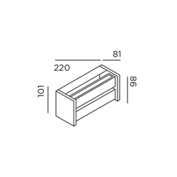 IP44 Slat One Wandleuchte