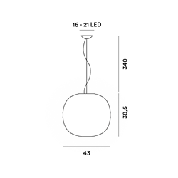 Foscarini Gem Led Susp. 10M Lámpara De Suspensión