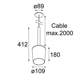Modular Tulip blossom (power feed recessed) E27 lámpara de suspensión - Outlet