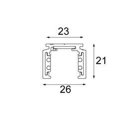 Modular Pista track 48V surface profile 1m 
