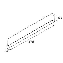 Modular Pista surface mounted LED Gear 48V 150W (for surface installation) lámpara de techo