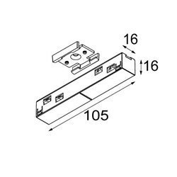 Modular Pista track 48V electrical/mechanical (suspension) connection 180°