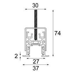 Modular Pista track 48V recessed (flange) profile 2m 