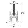 Modular Pista track 48V recessed (flange) profile 3m 