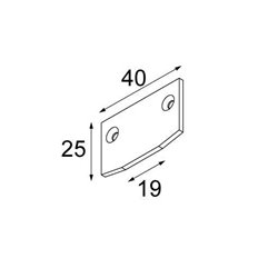 Modular Pista track 48V recessed (trimless) endplates (2)