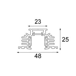 Modular Pista track 48V recessed (trimless) profile 1m 