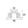 Modular Pista track 48V recessed (trimless) profile 1m 