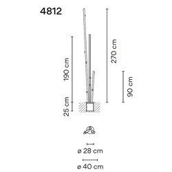 Vibia Bamboo Triple 270 Recessed garden lamp