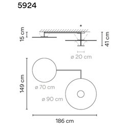 Vibia Flat 3X 186 ceiling lamp