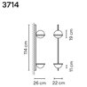 Vibia Palma Vertical 2X 114 wall lamp