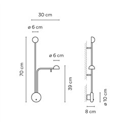 Vibia Pin 2X Right - 1686 lámpara de pared