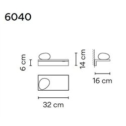 Vibia Suite 16 Left Glass Diffuser wall lamp