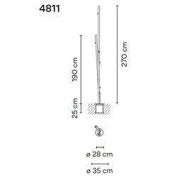Vibia Bamboo Double 270 Recessed garden lamp