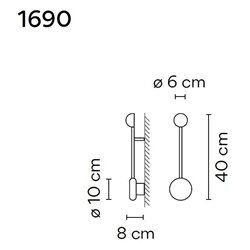 Vibia Pin 1X 40 - 1690 lámpara de pared
