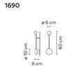 Vibia Pin 1X 40 - 1690 lámpara de pared