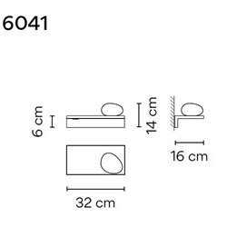 Vibia Suite 16 Right Glass Diffuser wall lamp