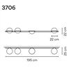 Vibia Palma Horizontal 6X 195 wall lamp