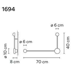 Vibia Pin 2X Hook wall lamp