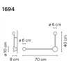 Vibia Pin 2X Hook wall lamp