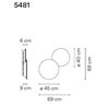 Vibia Puck Wall Art Double 69 wall lamp