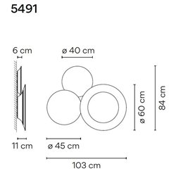 Vibia Puck Wall Art Triple 103 wall lamp