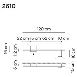 Vibia Structural 2X Extended 120 wall lamp